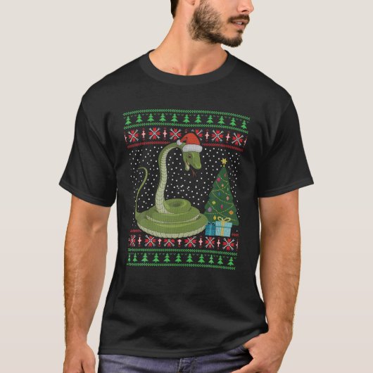 Schlange Weihnachtsbaum Dekoration Ugly Xmas Sweat T-Shirt (Vorderseite)