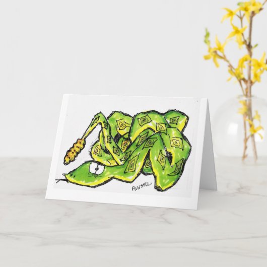 Schlange wird bald gut karte (Gelbe Blume)