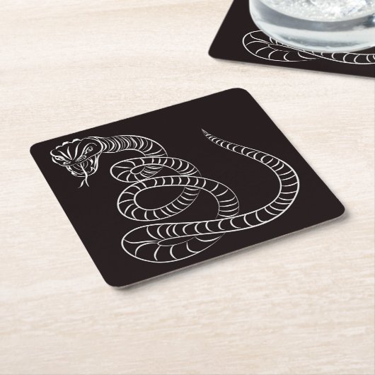 Schlange Zeichn/Untersetzer-Set Rechteckiger Pappuntersetzer (angewinkelt)