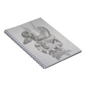 Schlangen-Bleistift, der Notizbuch zeichnet Notizblock (Rechte Seite)