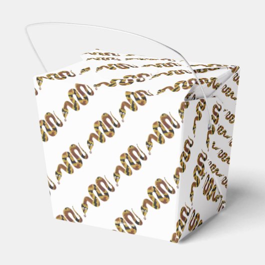 Schlangen-Braun- und Gold-Silhouette Geschenkschachtel (Rückseite)