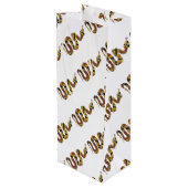 Schlangen-Braun- und Gold-Silhouette Geschenktüte Für Weinflaschen (Rückseite Schrägansicht)