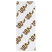 Schlangen-Braun- und Gold-Silhouette Geschenktüte Für Weinflaschen (Rückseite)