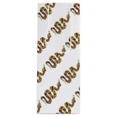 Schlangen-Braun- und Gold-Silhouette Geschenktüte Für Weinflaschen (Vorderseite)