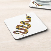 Schlangen-Braun- und Gold-Silhouette Getränkeuntersetzer (Linke Seite)