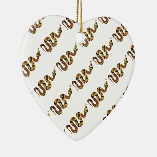 Schlangen-Braun- und Gold-Silhouette Keramikornament (Rechts)