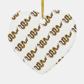 Schlangen-Braun- und Gold-Silhouette Keramikornament (Vorne)