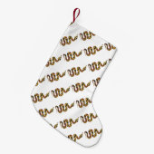 Schlangen-Braun- und Gold-Silhouette Kleiner Weihnachtsstrumpf (Vorderansicht (hängend))