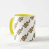 Schlangen-Braun- und Gold-Silhouette Tasse (Vorderseite Links)