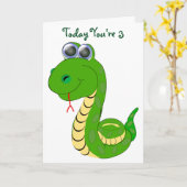 Schlangen Design Personalisiert 3. Geburtstag Karte (Gelbe Blume)