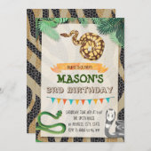 Schlangen-Geburtstags-Party Einladung (Vorne/Hinten)