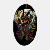 Schlangen-Gewehr-und Rosen-Poker-Karten Keramik Ornament (Rechts)