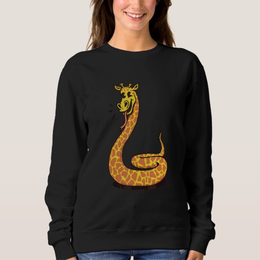 Schlangen-Giraffe Wilde Tiere Sweatshirt (Vorderseite)