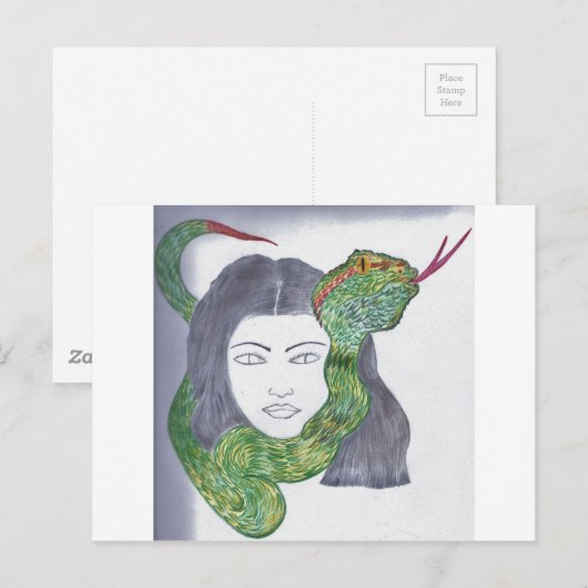 Schlangen-Liebe Postkarte (Vorne/Hinten)