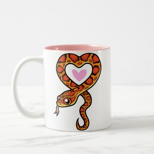 Schlangen-Liebe Zweifarbige Tasse (Links)