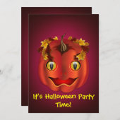 Schlangen-Mit Augen Jack-O-Lantern Halloween Einladung (Vorne/Hinten)