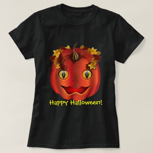 Schlangen-mit Augen Jack-O-Lantern Halloween T-Shirt (Design vorne)