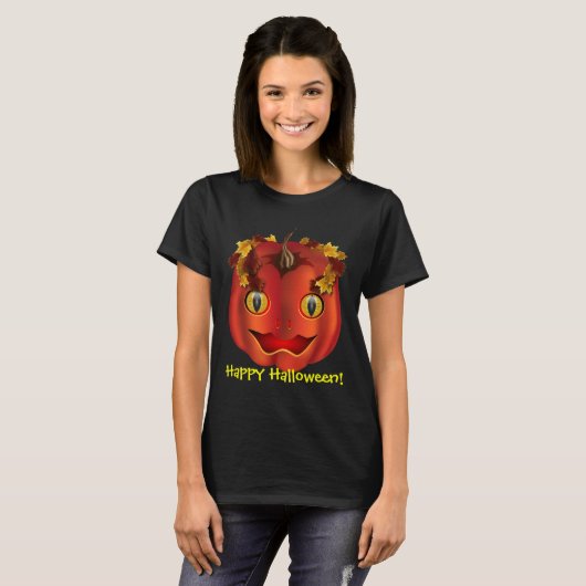 Schlangen-mit Augen Jack-O-Lantern Halloween T-Shirt (Vorne ganz)