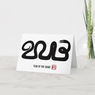 Schlangen-Mondkarte des neuen Jahr-2013 Feiertagskarte