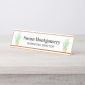 Schlangen-Pflanzeeingemachte Succulents | Schreibtischnamensplakette (Vorderseite )