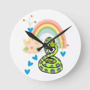 Schlangen-Regenbogen-Uhr Runde Wanduhr