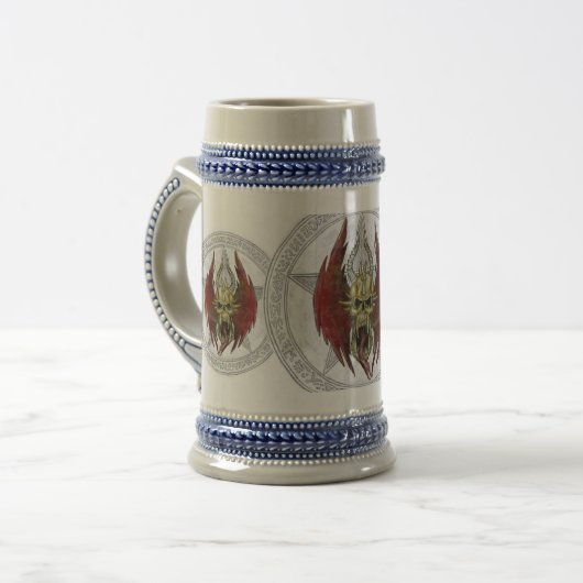 SCHLANGEN-SCHÄDEL BIERGLAS (Vorderseite Links)