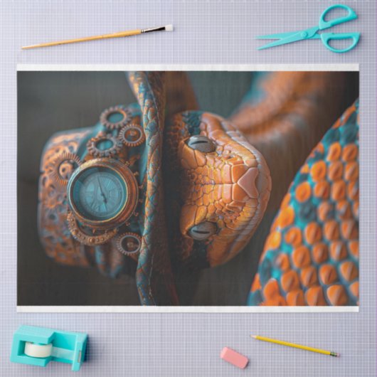 Schlangen-Schlange Steampentlüftungs-Hut-Decoupage Seidenpapier (Basteln)