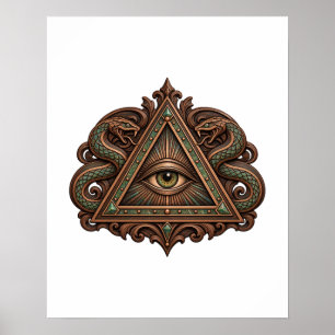 Schlangen-Schriftrolle-Auge-Plakat Poster