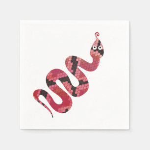Schlangen-schwarze und rote Silhouette Serviette