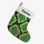 Schlangen-schwarzer und grüner Druck Großer Weihnachtsstrumpf (Vorderansicht (hängend))