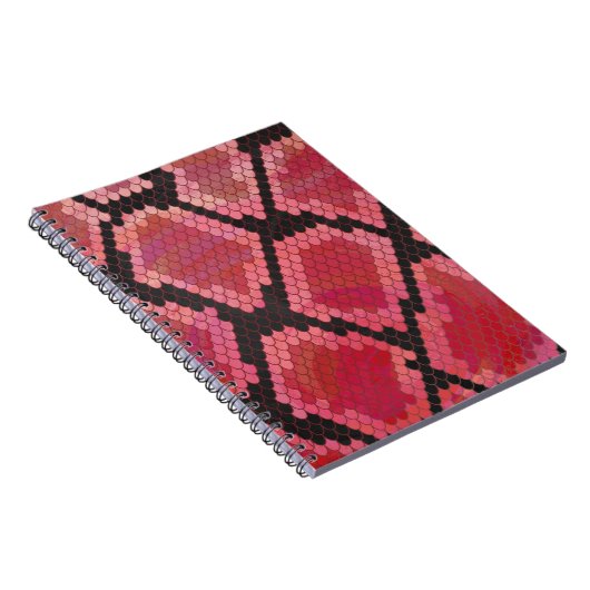 Schlangen-schwarzer und roter Druck Notizblock (Rechte Seite)