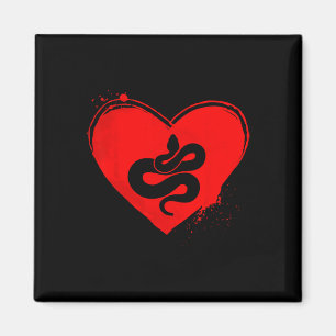 Schlangen-Silhouette Herzform Valentinstag Schlang Magnet