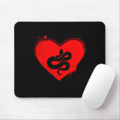 Schlangen-Silhouette Herzform Valentinstag Schlang Mousepad (Mit Mouse)