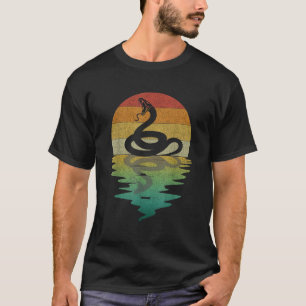 Schlangen-Silhouette Sonnenuntergang Retro Vintage T-Shirt