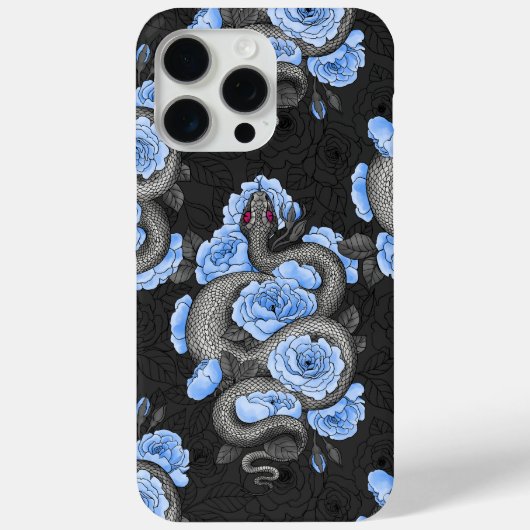 Schlangen und blaue Rose Case-Mate iPhone Hülle (Rückseite)