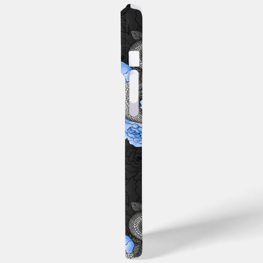 Schlangen und blaue Rose Case-Mate iPhone Hülle (Rückseite / Links)