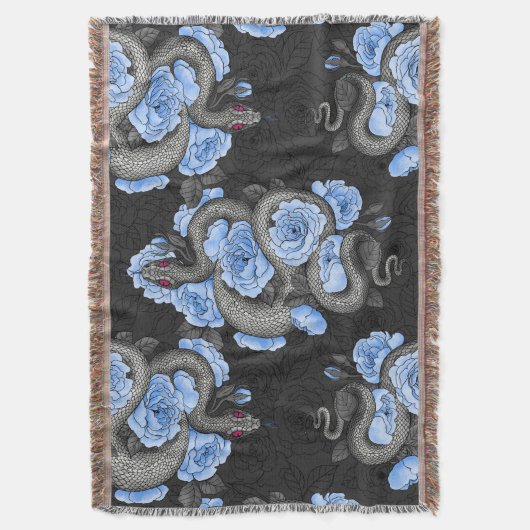 Schlangen und blaue Rose Decke (Vorderseite Vertikal)