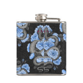 Schlangen und blaue Rose Flachmann (Rückseite)