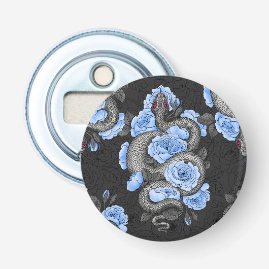 Schlangen und blaue Rose Flaschenöffner (Vorderseite)