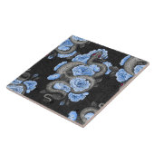 Schlangen und blaue Rose Fliese (Seite)