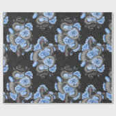 Schlangen und blaue Rose Geschenkpapier (Flach)