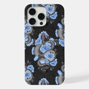Schlangen und blaue Rose iPhone 15 Pro Max Hülle