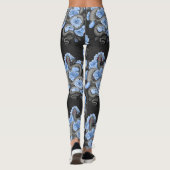 Schlangen und blaue Rose Leggings (Rückseite)