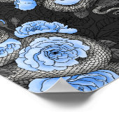Schlangen und blaue Rose Poster (Ecke)