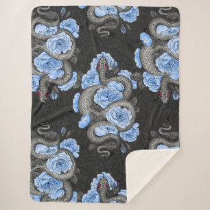 Schlangen und blaue Rose Sherpadecke