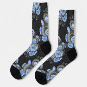 Schlangen und blaue Rosen Socken (Linkes Detail)
