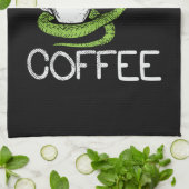 Schlangen und Kaffee Geschirrtuch (Gefaltet)