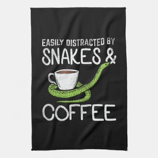 Schlangen und Kaffee Geschirrtuch (Vertikal)