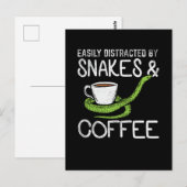 Schlangen und Kaffee Postkarte (Vorne/Hinten)