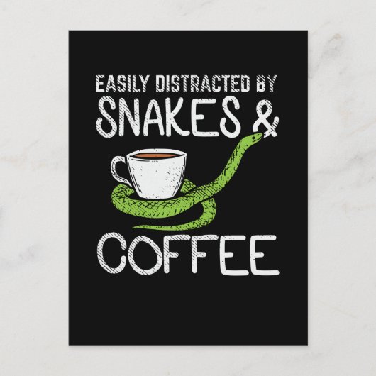 Schlangen und Kaffee Postkarte (Vorderseite)